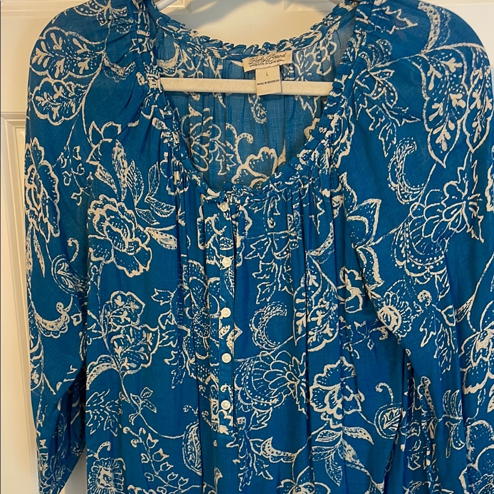 Blue Floral Women's Top